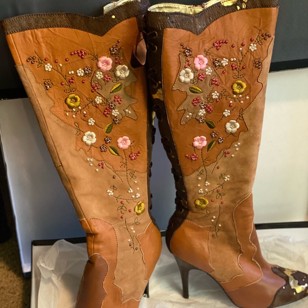SE Boutique by Sam Edelman boots real leather suede and cow hair